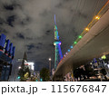 交差点から見た夜のテレビ塔 115676847
