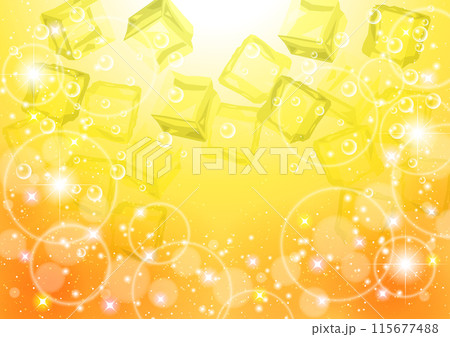 氷、キラキラ、背景、かわいい、イラスト、黄色 氷、キラキラ、背景、かわいい、イラスト、黄色 115677488