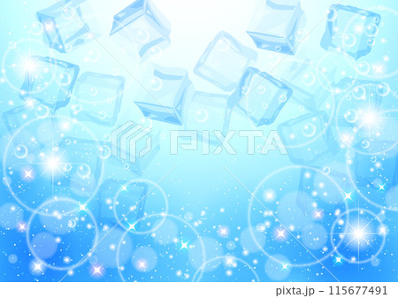 氷、キラキラ、背景、かわいい、イラスト、青 115677491