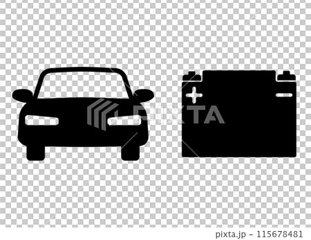 自動車　バッテリー　アイコン 115678481