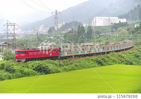 上越線　越後湯沢ー石打　JR東日本　EF81-134＋203系100番台　マト69編成　廃車回送 115679208