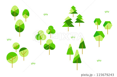 カラフルな木のイラスト 115679243