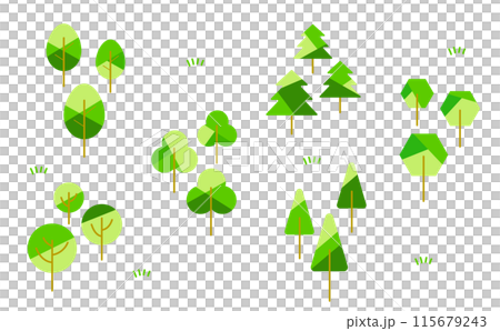 カラフルな木のイラスト 115679243