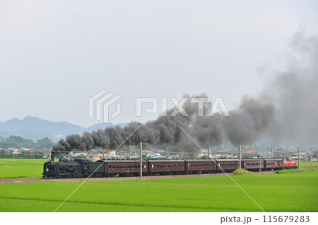 信越本線　安中ー磯部　JR東日本　C61-20＋旧客＋DD51-842　SLレトロ碓氷 115679283