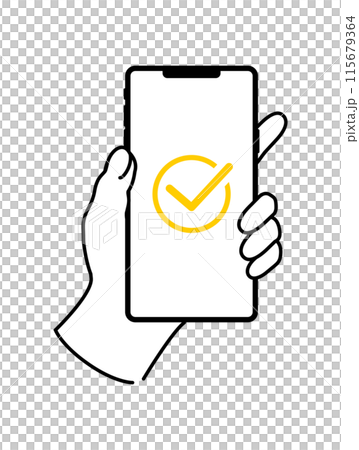 スマホを持つ手 02 115679364