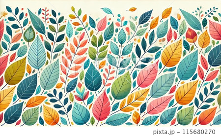 カラフルな秋の背景素材 115680270