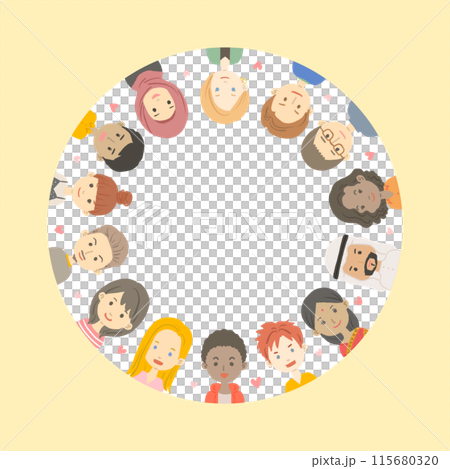 Illustration frame of faces of people around the world 115680320