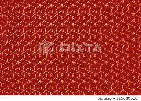 ラメグリッター_網代麻の葉_赤背景 115680610