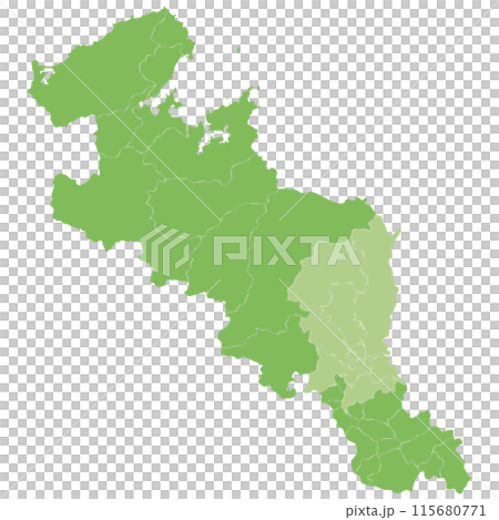 分割できる京都府地図　色分け 115680771