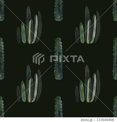 Cacti. Seamless watercolor pattern for wrapping paper, wallpaper and textiles. Cacti. Seamless watercolor pattern for wrapping paper, wallpaper and textiles. 115680806