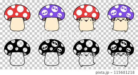 キノコのイラストセット 115681218