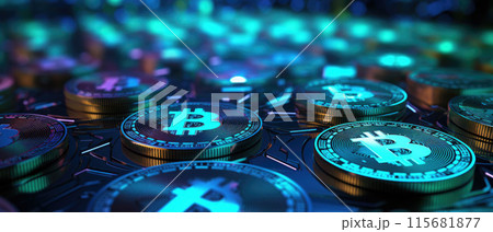 Bitcoin gold coin and defocused chart background. Virtual cryptocurrency concept Bitcoin gold coin and defocused chart background. Virtual cryptocurrency concept 115681877