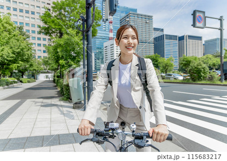 通勤 女性 自転車 通勤 女性 自転車 115683217