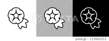 シンプルな線画の朝顔のベクターアイコン 115683251