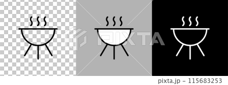 Simple line drawing barbecue grill vector icon Simple line drawing barbecue grill vector icon 115683253