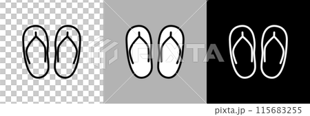 Simple line drawing beach sandals vector icon 115683255