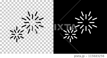 Simple line drawing fireworks vector icon 115683256