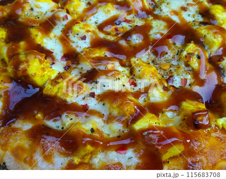 A picture of pizza with selective focus 115683708
