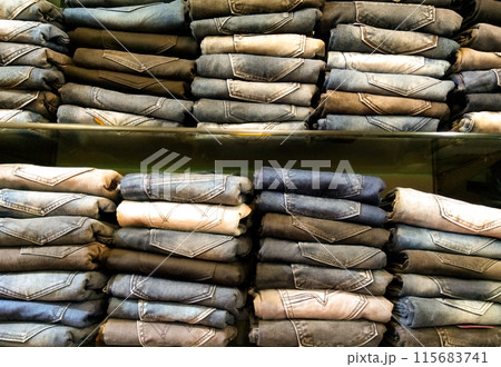 A picture of jeans with selective focus 115683741