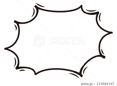 アメコミ風の爆弾吹き出し　ギザギザ　白背景 115684147