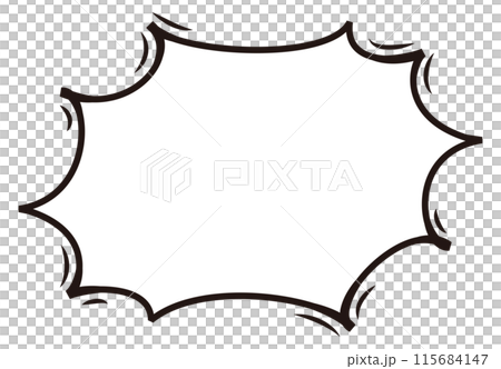 アメコミ風の爆弾吹き出し　ギザギザ　白背景 115684147