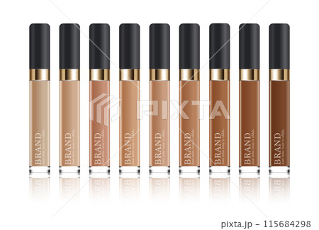 Hydrating facial concealer for annual sale or festival sale. black and gold concealer mask bottle isolated on glitter particles background. Graceful cosmetic ads, illustration. Hydrating facial concealer for annual sale or festival sale. black and gold concealer mask bottle isolated on glitter particles background. Graceful cosmetic ads, illustration. 115684298