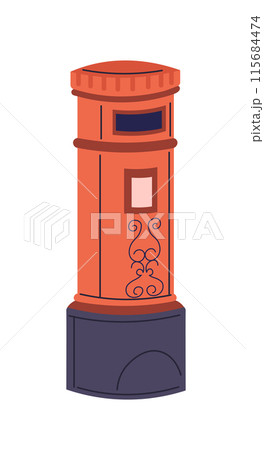 Red Postbox Flat Vector illustration Red Postbox Flat Vector illustration 115684474