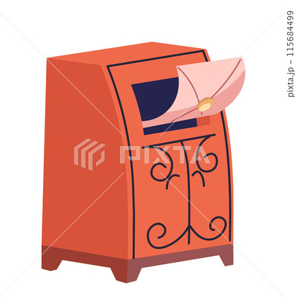 Vintage Mailbox with Envelope vector 115684499