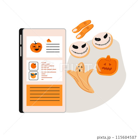 Halloween Themed App Screen vector 115684587