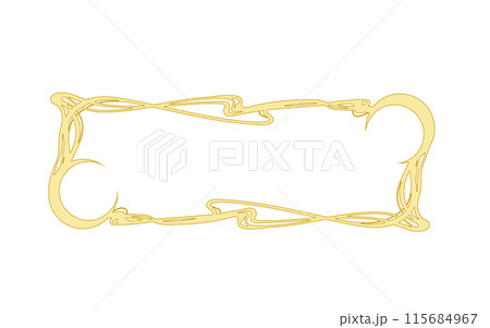 アールヌーボー風な月のフレーム 。金色風。 115684967