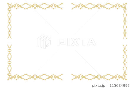 紋様のゴールドフレーム素材 115684995
