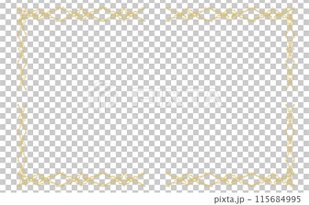 紋様のゴールドフレーム素材 115684995