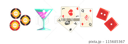 Casino Game Object and Element Colorful Vector Set Casino Game Object and Element Colorful Vector Set 115685367