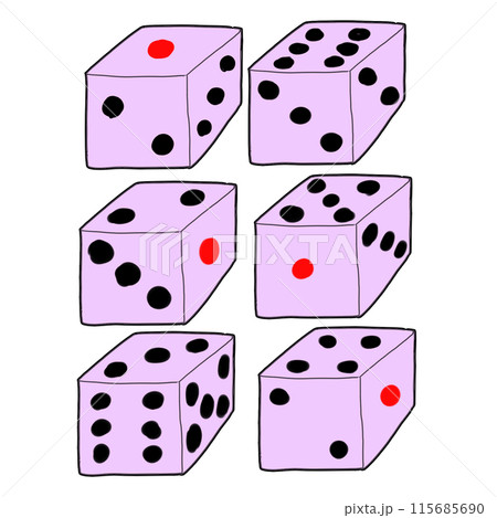 カラフルなサイコロのイラスト 115685690