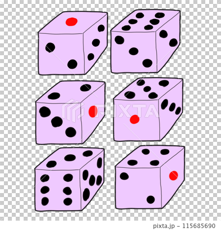 カラフルなサイコロのイラスト 115685690