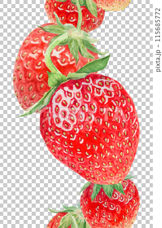 Red strawberry seamless border, illustration. Hand drawn watercolor ornament. Delicious food art, fresh botanical realistic painting. Summer berry banner for menu, packaging, prints Red strawberry seamless border, illustration. Hand drawn watercolor ornament. Delicious food art, fresh botanical realistic painting. Summer berry banner for menu, packaging, prints 115685772