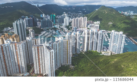 June 11 2024 Aberdeen bay estuary with Buildings at southern of Hong Kong 115686044