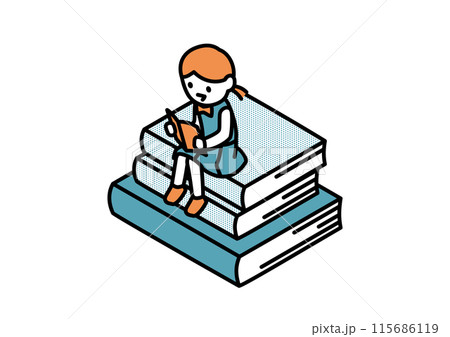 読書する高校生のイラスト 読書する高校生のイラスト 115686119