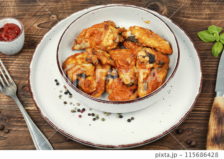 Roasted chicken wings Roasted chicken wings 115686428