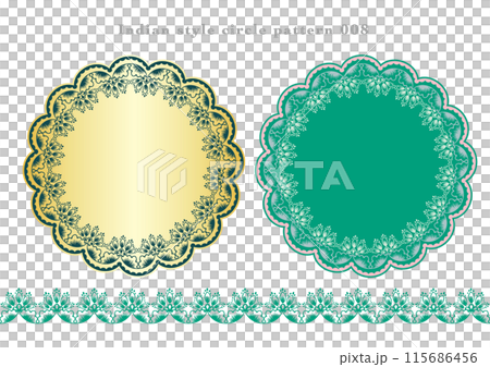 インド風円形レース模様素材 008 4C 115686456