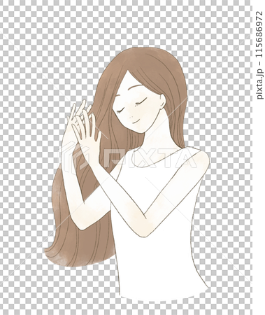 Women doing hair care 115686972