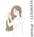 ヘアケアする女性 115686974