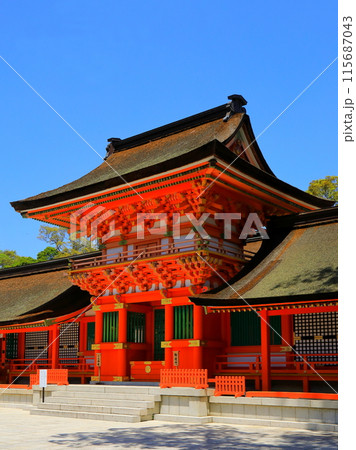 宇佐神宮上宮本殿(国宝・縦構図) 宇佐神宮上宮本殿(国宝・縦構図) 115687043