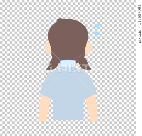 脖子後面放著降溫床單的女孩 115687093