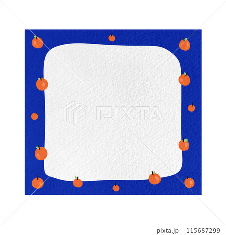 Cute Blue Frame With Orange Memo Paper illustration Cute Notepad illustration Blank Note illustration Note Paper Colored Sheet Template 115687299