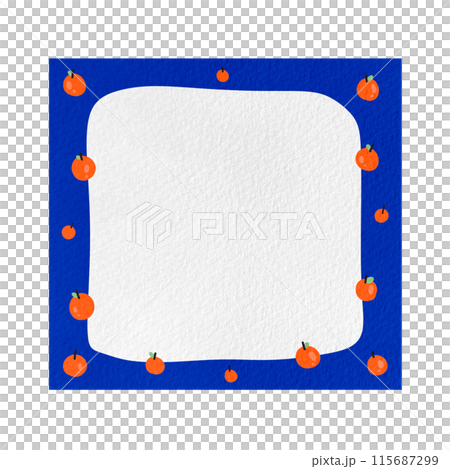 Cute Blue Frame With Orange Memo Paper illustration Cute Notepad illustration Blank Note illustration Note Paper Colored Sheet Template 115687299
