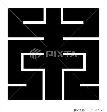 家紋です。角字という種類です。本の形です。 115687376