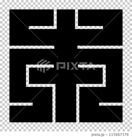 家紋です。角字という種類です。本の形です。 115687376