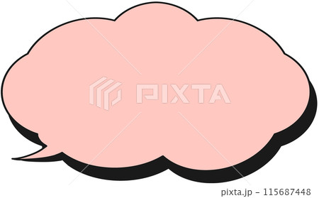 シンプルな影つきの雲型ふきだし シンプルな影つきの雲型ふきだし 115687448