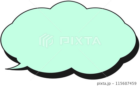 シンプルな影つきの雲型ふきだし シンプルな影つきの雲型ふきだし 115687459